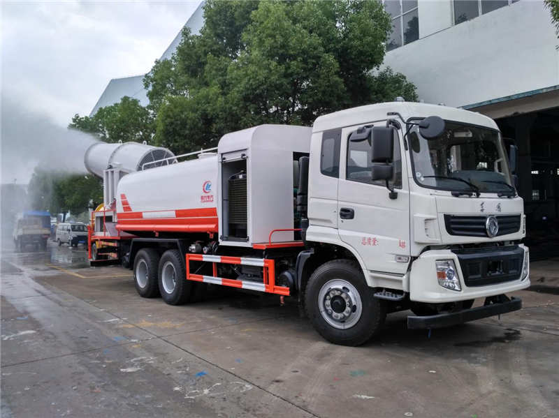16噸圓罐東風(fēng)隨專多功能抑塵車，60-120米霧炮車