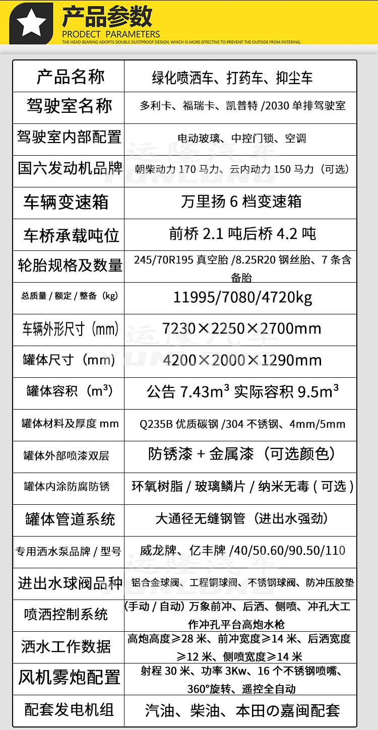 藍(lán)牌5方圓罐30米霧炮車，東風(fēng)小多利卡抑塵車(圖3)